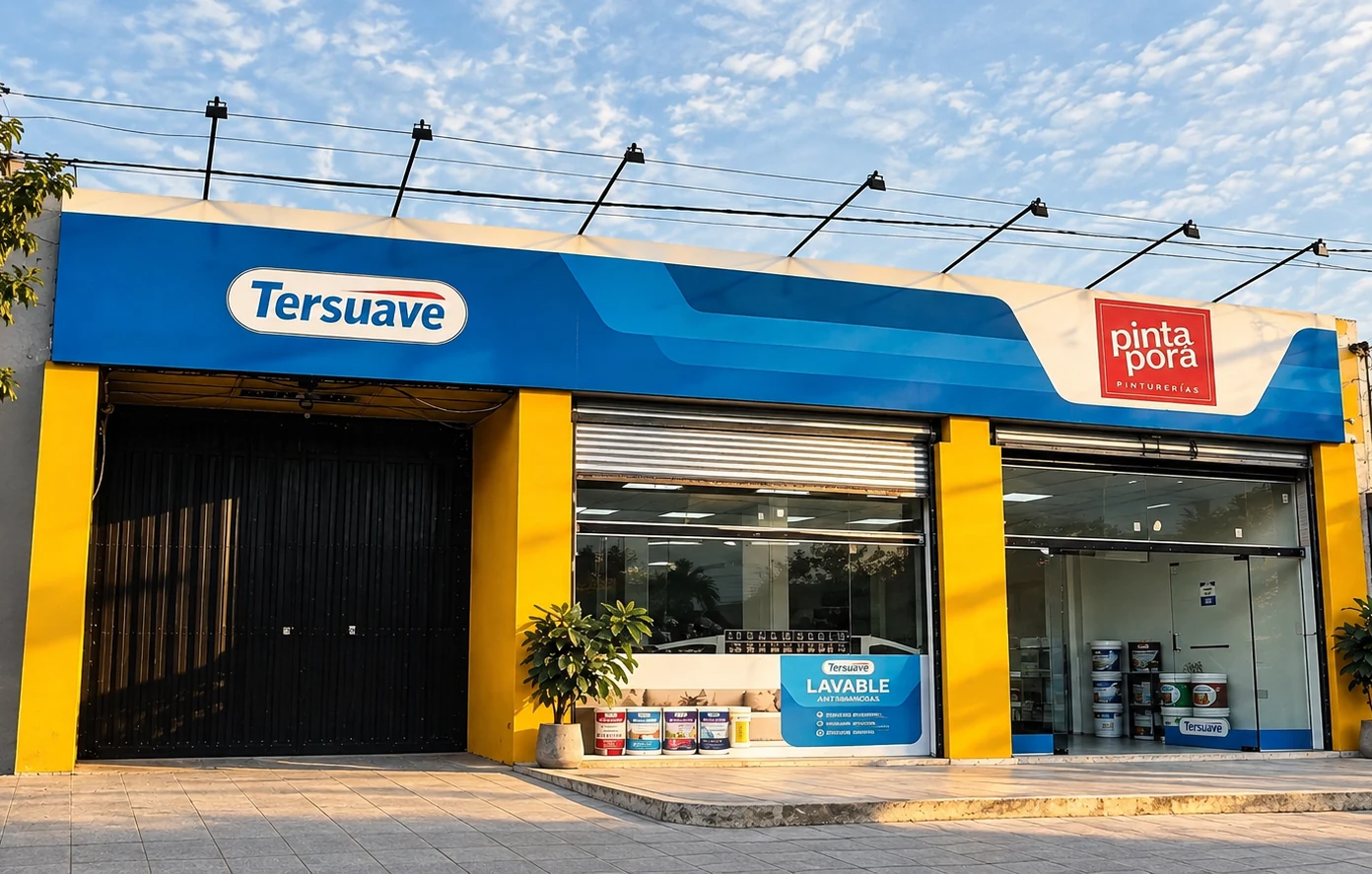 Frente de la sucursal nueva de Pinta Porá en Av. Iberá 2132